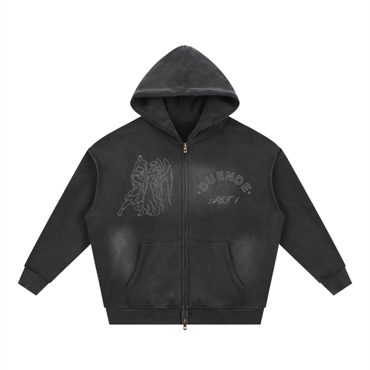 ACT I Black "Until Dawn" Zip Up Hoodie